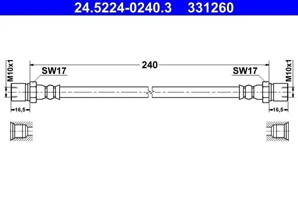 Bremsschlauch ATE 24.5224-0240.3