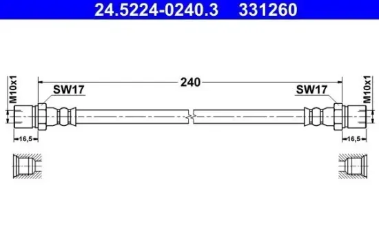 Bremsschlauch ATE 24.5224-0240.3 Bild Bremsschlauch ATE 24.5224-0240.3