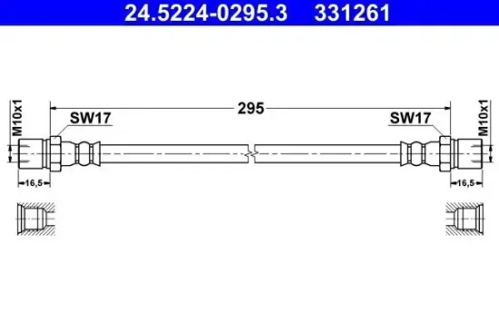 Bremsschlauch ATE 24.5224-0295.3 Bild Bremsschlauch ATE 24.5224-0295.3