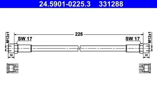 Kupplungsschlauch ATE 24.5901-0225.3 Bild Kupplungsschlauch ATE 24.5901-0225.3