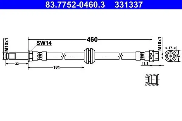 Bremsschlauch Vorderachse ATE 83.7752-0460.3