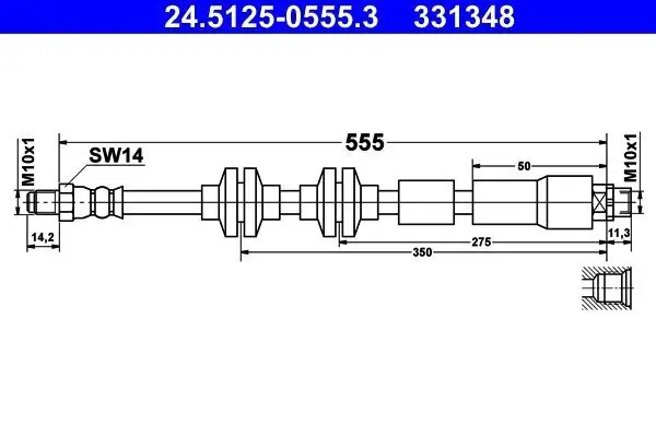 Bremsschlauch Vorderachse ATE 24.5125-0555.3