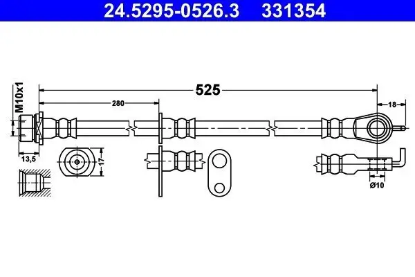 Bremsschlauch ATE 24.5295-0526.3