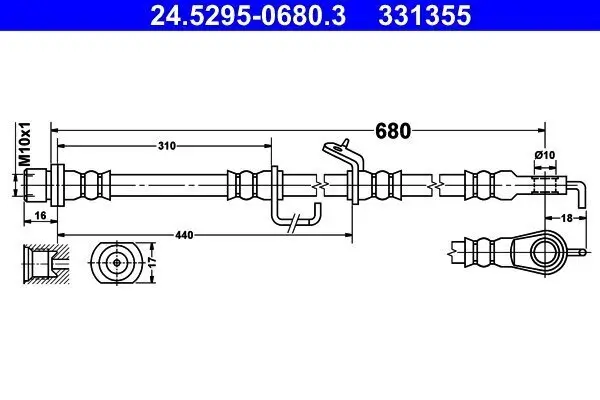 Bremsschlauch ATE 24.5295-0680.3