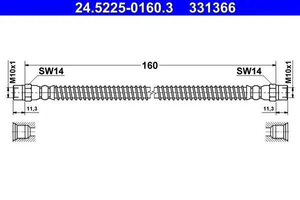 Bremsschlauch ATE 24.5225-0160.3