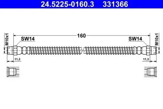 Bremsschlauch ATE 24.5225-0160.3 Bild Bremsschlauch ATE 24.5225-0160.3