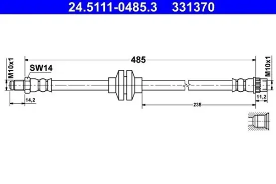 Bremsschlauch ATE 24.5111-0485.3 Bild Bremsschlauch ATE 24.5111-0485.3