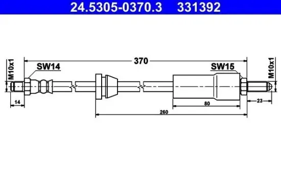 Bremsschlauch ATE 24.5305-0370.3 Bild Bremsschlauch ATE 24.5305-0370.3