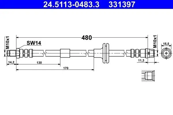 Bremsschlauch ATE 24.5113-0483.3