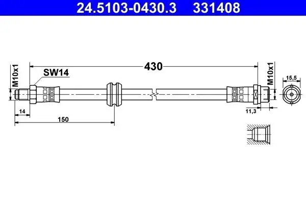 Bremsschlauch ATE 24.5103-0430.3