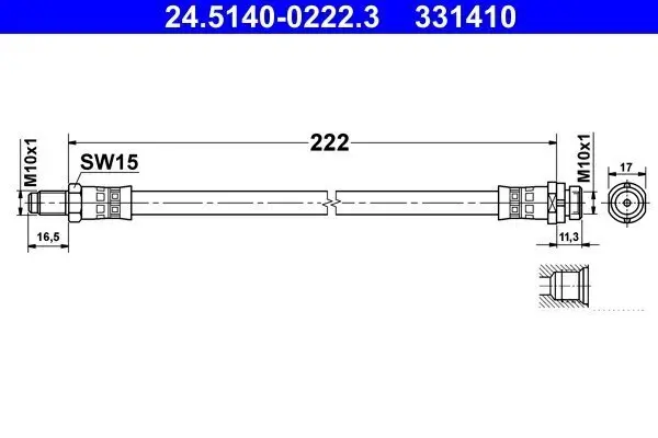 Bremsschlauch ATE 24.5140-0222.3