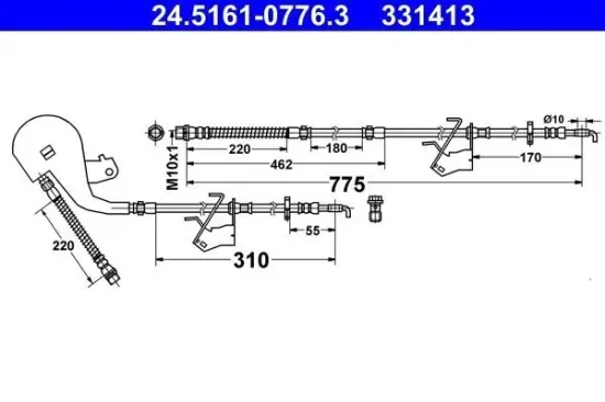 Bremsschlauch ATE 24.5161-0776.3 Bild Bremsschlauch ATE 24.5161-0776.3