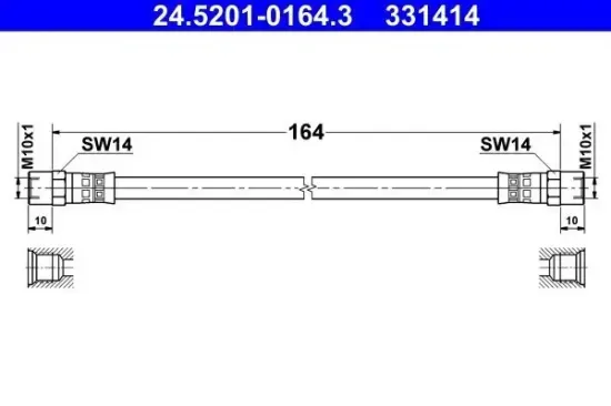 Bremsschlauch ATE 24.5201-0164.3 Bild Bremsschlauch ATE 24.5201-0164.3