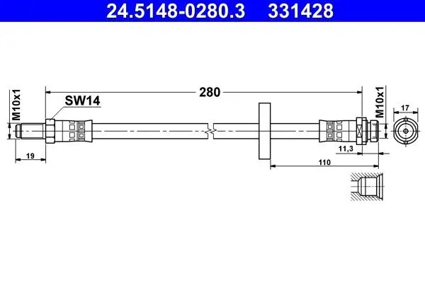 Bremsschlauch ATE 24.5148-0280.3