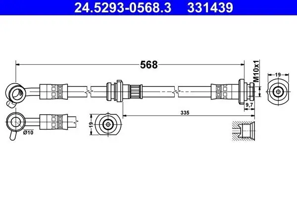 Bremsschlauch ATE 24.5293-0568.3