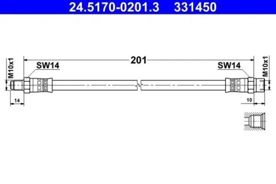 Bremsschlauch ATE 24.5170-0201.3 Bild Bremsschlauch ATE 24.5170-0201.3