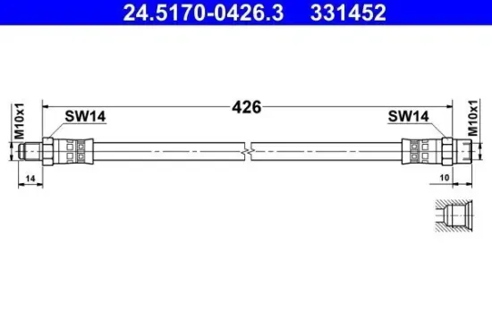Bremsschlauch ATE 24.5170-0426.3 Bild Bremsschlauch ATE 24.5170-0426.3