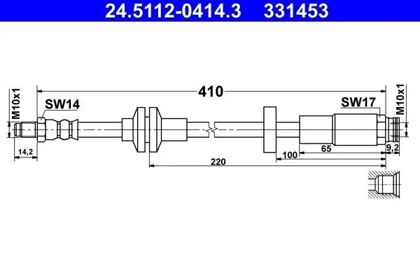 Bremsschlauch Vorderachse ATE 24.5112-0414.3