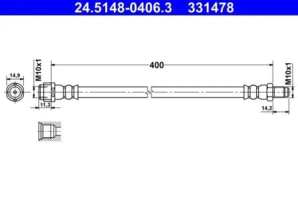 Bremsschlauch ATE 24.5148-0406.3