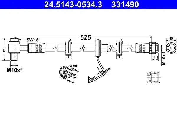 Bremsschlauch ATE 24.5143-0534.3