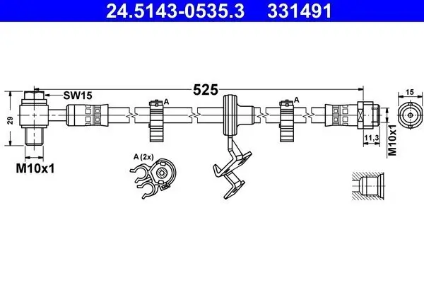 Bremsschlauch ATE 24.5143-0535.3