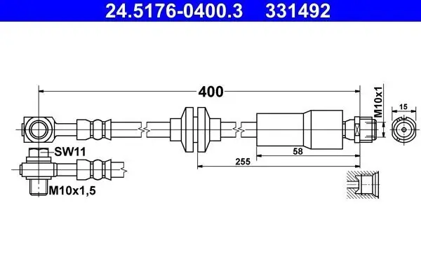 Bremsschlauch ATE 24.5176-0400.3