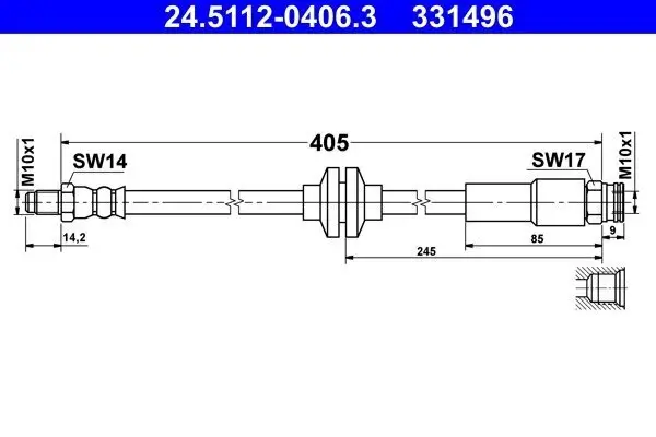 Bremsschlauch ATE 24.5112-0406.3