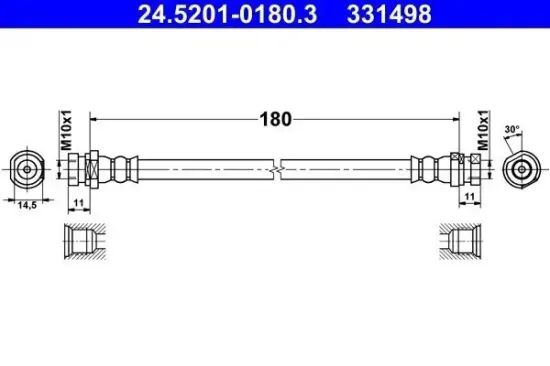 Bremsschlauch ATE 24.5201-0180.3 Bild Bremsschlauch ATE 24.5201-0180.3