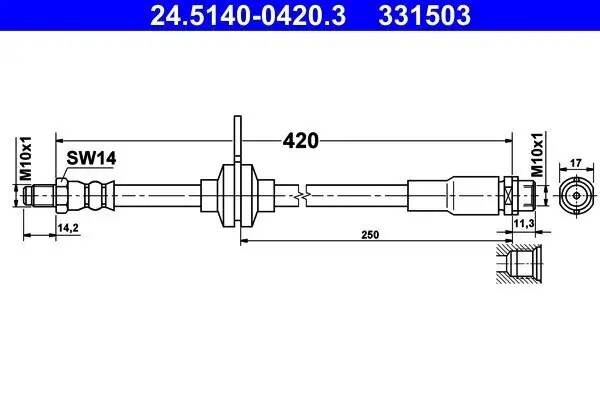 Bremsschlauch Hinterachse ATE 24.5140-0420.3