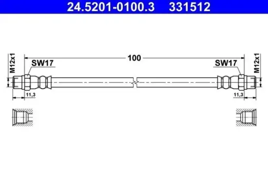 Bremsschlauch ATE 24.5201-0100.3 Bild Bremsschlauch ATE 24.5201-0100.3