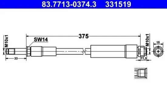 Bremsschlauch ATE 83.7713-0374.3 Bild Bremsschlauch ATE 83.7713-0374.3