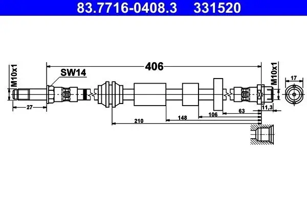 Bremsschlauch ATE 83.7716-0408.3