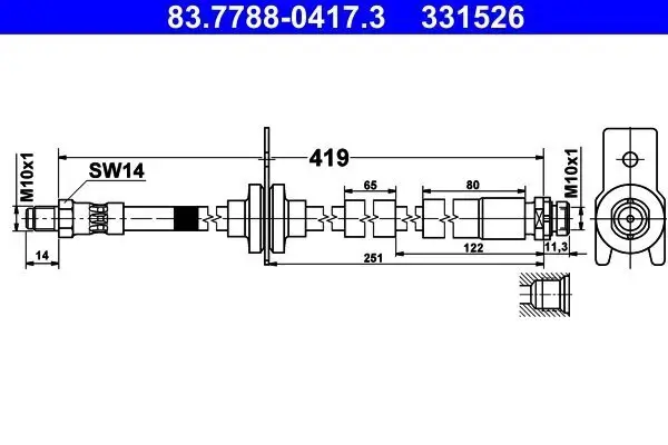 Bremsschlauch Hinterachse ATE 83.7788-0417.3
