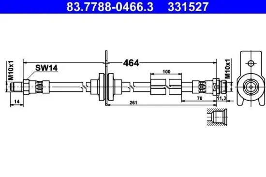 Bremsschlauch ATE 83.7788-0466.3 Bild Bremsschlauch ATE 83.7788-0466.3