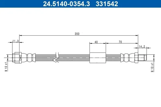 Bremsschlauch ATE 24.5140-0354.3 Bild Bremsschlauch ATE 24.5140-0354.3