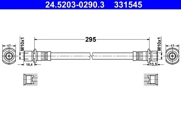 Bremsschlauch ATE 24.5203-0290.3 Bild Bremsschlauch ATE 24.5203-0290.3