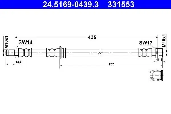 Bremsschlauch ATE 24.5169-0439.3