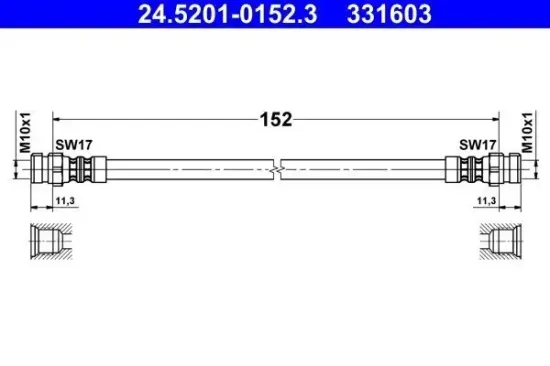 Bremsschlauch ATE 24.5201-0152.3 Bild Bremsschlauch ATE 24.5201-0152.3