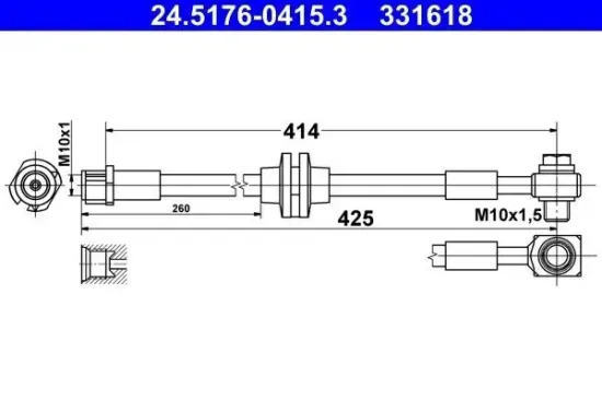 Bremsschlauch ATE 24.5176-0415.3 Bild Bremsschlauch ATE 24.5176-0415.3