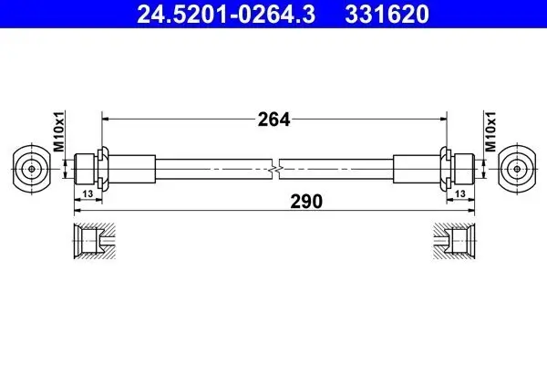 Bremsschlauch ATE 24.5201-0264.3