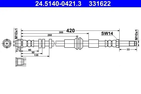 Bremsschlauch ATE 24.5140-0421.3