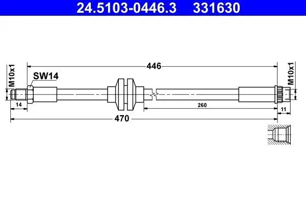 Bremsschlauch ATE 24.5103-0446.3