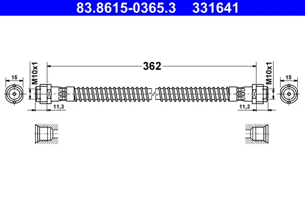 Bremsschlauch ATE 83.8615-0365.3