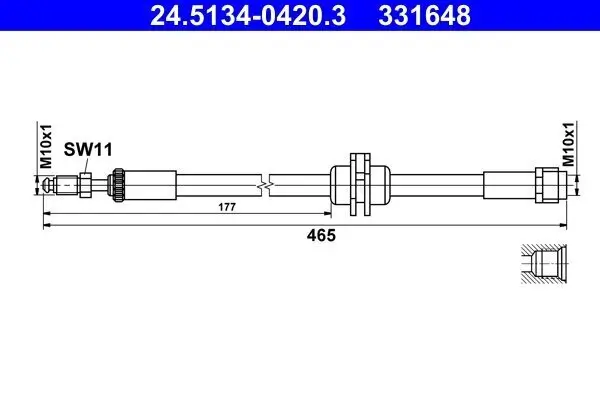 Bremsschlauch Vorderachse ATE 24.5134-0420.3