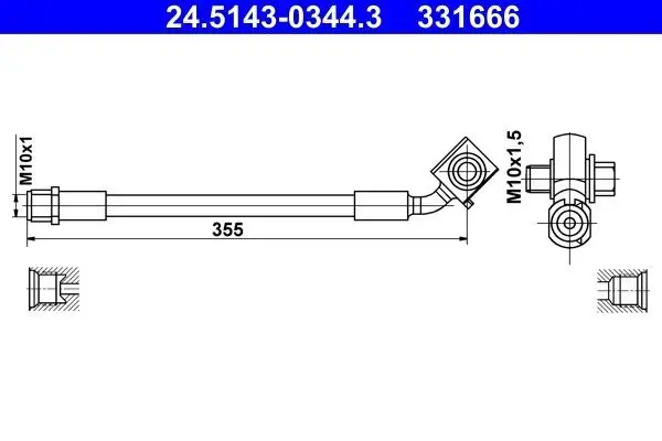 Bremsschlauch Vorderachse links ATE 24.5143-0344.3