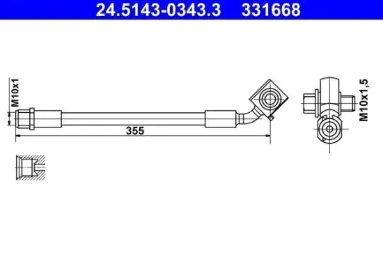 Bremsschlauch ATE 24.5143-0343.3 Bild Bremsschlauch ATE 24.5143-0343.3