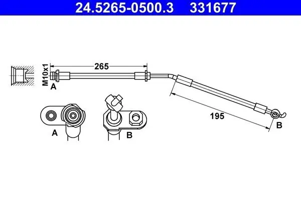 Bremsschlauch Vorderachse links ATE 24.5265-0500.3