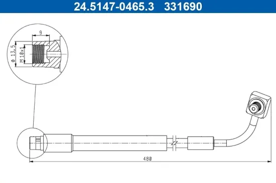 Bremsschlauch ATE 24.5147-0465.3 Bild Bremsschlauch ATE 24.5147-0465.3