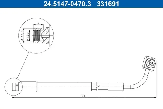 Bremsschlauch ATE 24.5147-0470.3 Bild Bremsschlauch ATE 24.5147-0470.3