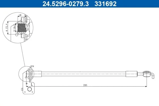 Bremsschlauch ATE 24.5296-0279.3 Bild Bremsschlauch ATE 24.5296-0279.3